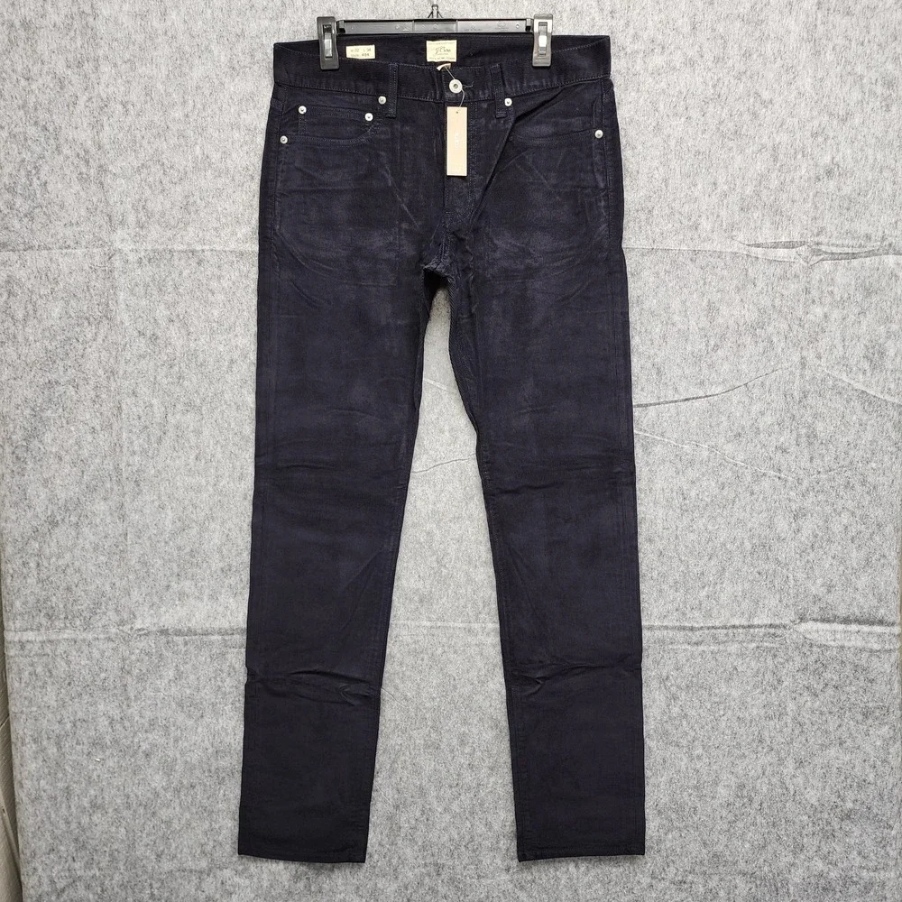 J.Crew 484 Corduroy Pants Mens 32x34 Slim Fit Tapered Leg Navy Blue NEW w/ Tag‎